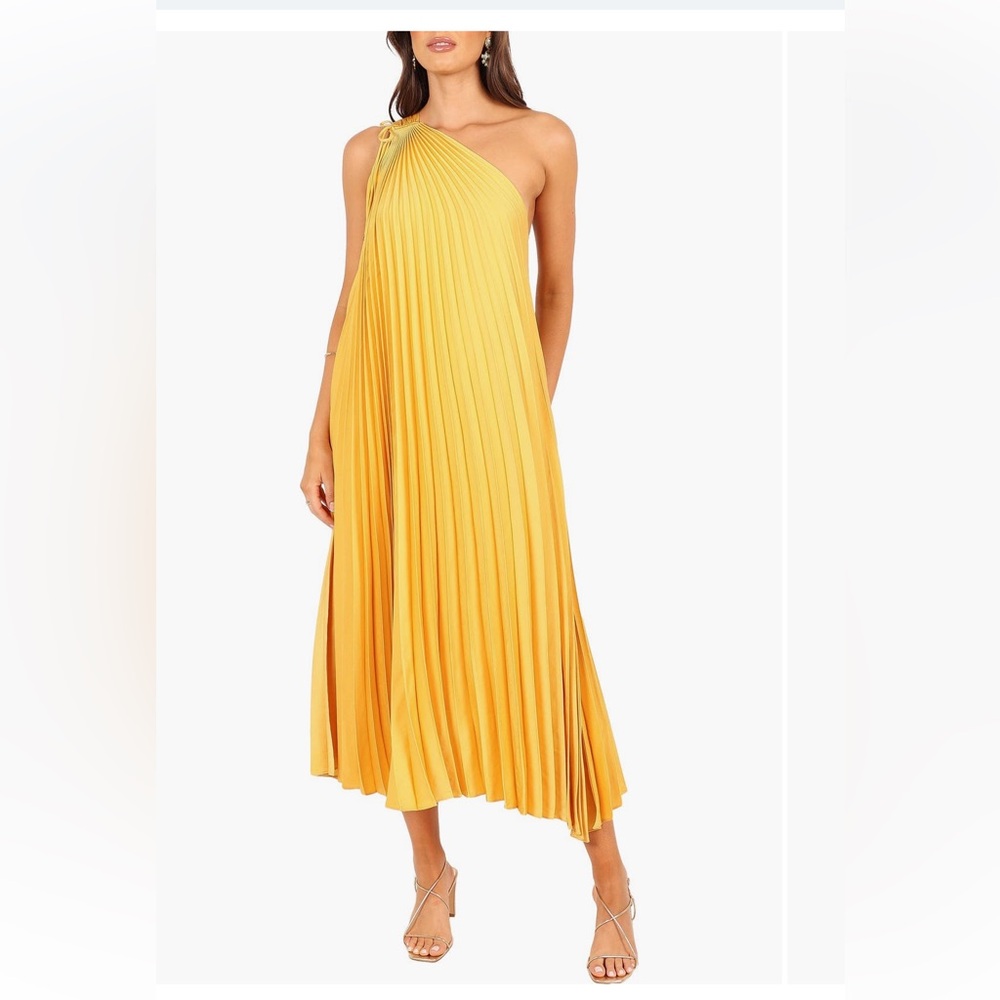 Petal & Pup One-Shoulder Yellow Dress